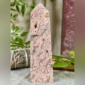 1953 Rare Peruvian Rhodonite Crystal Tower